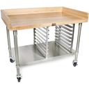 John Boos Oil Finish Maple Top Bakery Prep Work Table with 4 inch Coved Riser, 48 x 36 inch.