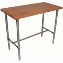 John Boos Cucina Classico Center Bracing Varnique Finish Blended Cherry Top Table with 5 inch Locking Casters, 48 x 24 x 40 inch.