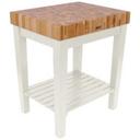 John Boos Maple Cream Finish Slate Gray Base Cucina Rustica Table, 30 x 24 x 4 inch.