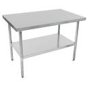 John Boos 18 Gauge Stainless Steel Economy Flat Top Work Table with Galvanized Base and Shelf, 96 x 24 inch.