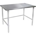 John Boos 14 Gauge Stainless Steel Flat Top Work Table with Galvanized Base and Adjustable Bracing, 108 x 30 inch.