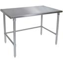 John Boos 14 Gauge Stainless Steel Flat Top Work Table with Adjustable Bracing, 84 x 24 inch.
