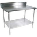 John Boos 14 Gauge Stainless Steel Work Table with Galvanized Base and Adjustable Shelf, 108 x 30 inch.