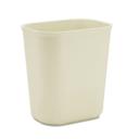 Rubbermaid Commercial Beige Fiberglass Rectangular Fire Resistant Wastebasket, 3.5 Gallon