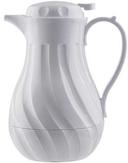Tablecraft Polypropylene White Insulated Swirl Coffee Server, 40 Ounce