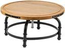 Tablecraft Industrial Collection Acacia and Black Powder Coated Metal Rotating Cake Stand, 13 inch Dia x 6 inch