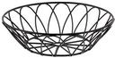 Tablecraft Petal Collection Black Powder Coated Metal Round Serving Basket, 8 x 8 x 2.5 inch