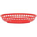 Tablecraft Plastic Red Oval Classic Basket, 9.3 x 6 x 1.875 inch -- 36 per case
