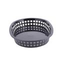 Tablecraft Plastic Black Oval Chicago Basket, 10.5 x 7 x 1.5 inch -- 36 per case