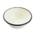 Tablecraft Enamelware Collection Round Creamy White with Black Rim Bowl Bowl, 20 Ounce Capacity