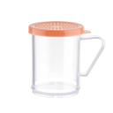 Tablecraft Plastic Dredge with Dusty Rose Medium Ground Lid, 10 Ounce Capacity -- 12 per case