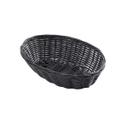 Tablecraft Black Oval Handwoven Basket, 9 x 6 x 2.25 inch -- 12 per case