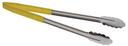 Tablecraft Stainless Steel Vinyl-Coated V-Hinge Tong with Yellow Handle, 16 inch