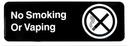 Tablecraft Plastic No Smoking or Vaping Sign, 3 x 9 inch