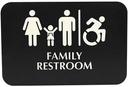 Tablecraft Plastic Ada Compliant Braille Family Restroom Handicap Accessible Sign, 6 x 9 inch
