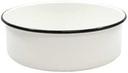 Tablecraft Enamelware Collection Creamy White with Black Rim Round Serving Tray, 10.125 x 10.125 x 3.625 inch