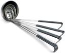 Tablecraft 4 Ounce Stainless Steel One Piece Ladle with Black Vinyl Handle, 14 inch Length