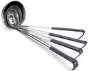Tablecraft 6 Ounce Stainless Steel One Piece Ladle with Black Vinyl Handle, 14.5 inch Length