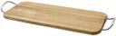 Tablecraft Acacia Collection Rectangular Wood Serving Board with Brushed Nickel Plated Handle, 19.5 x 7 x 1.25 inch