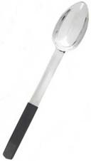 Tablecraft Anti Microbial Black Vinyl Coated Stainless Steel Solid Spoon, 8 Ounce