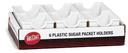 Tablecraft San Plastic White Sugar Packet Holder, 3.25 x 2.5 x 2 inch - 6 count per pack -- 1 pack per case.