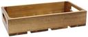 Tablecraft Acacia Wood Fourth Size Gastronorm Display Crate, 10.375 x 6.375 x 2.75 inch