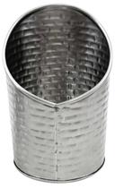 Tablecraft Brickhouse Stainless Steel with Embossed Brick Pattern Slanted Round Fry Cup, 3.375 x 3.375 x 4.625 inch