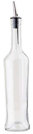 Tablecraft Clear Sottile Glass Bottle with Pourer, 17 Ounce -- 12 per case.
