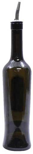 Tablecraft Dark Green Luna Glass Bottle with Pourer, 17 Ounce -- 12 per case.