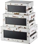 Tablecraft Rustic Risers White Distressed Wood Crate Set with Chalkboard -- 1 set
