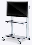 Luxor Black Crank Adjustable Flat Panel TV Cart, 30 x 29.5 x 50.5 to 66.25 inch Height
