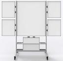 Luxor White Collaboration Station with Mobile Whiteboard, 82.25 x 23.7 x 76.4 inch Height