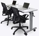 Luxor Adjustable Flip-Top Table with Crank Handle, 59 x 23.6 x 30 to 45.25 inch Height