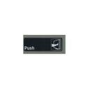 Winco Black Push Information Sign with Symbol, 3 x 9 inch.