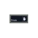 Winco Black Private Information Sign with Symbol, 3 x 9 inch.