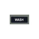 Winco Black Wash Information Sign with Symbol, 3 x 9 inch.