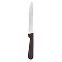 8.75 inch 13/0 Stainless Steel Round Tip Steak Knife with Black Polypropylene Handle