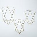 American Metalcraft Gold 3 Piece Geometric Pizza Stand Set