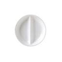 White 3 7/8 inch Round Divided Sauce Dish