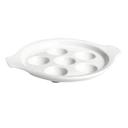 White Round Escargot Plate, 24 count