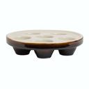 Lennox Brown/White 6 Compartment Escargot Dish, 12 count
