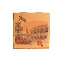 KITCH 24/7 14 x 14 x 2 Inch Brown Stock Print Design Corrugated Pizza Box -- 50 per case