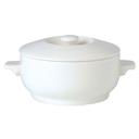 Simplicity White Alumina Vitrified 15 Ounce Soup Bowl with Lid, 6 count