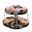 2-Tier Seafood Stand with Straight Sided Removable Drain Plates, 12 1/4 x 9 inch