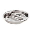 18/10 Stainless Steel Round Divided Food Pan, 7.5 Liter Capacity
