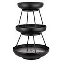 18/10 Stainless Steel Black Powder Coated 3-Tier Coupe Seafood Stand