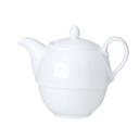 Coupe White Bone China 16 Ounce Tea for One Teapot, 6 count