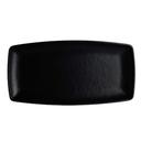 Cali Black 13 x 6 1/2 inch Melamine Rectangle Plate, 12 count