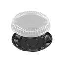 PET 10 inch Black Pie Base with Clear Low Fluted Dome Lid