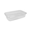 PET 60 Ounce Clear Rectangular Container with Flat Lid